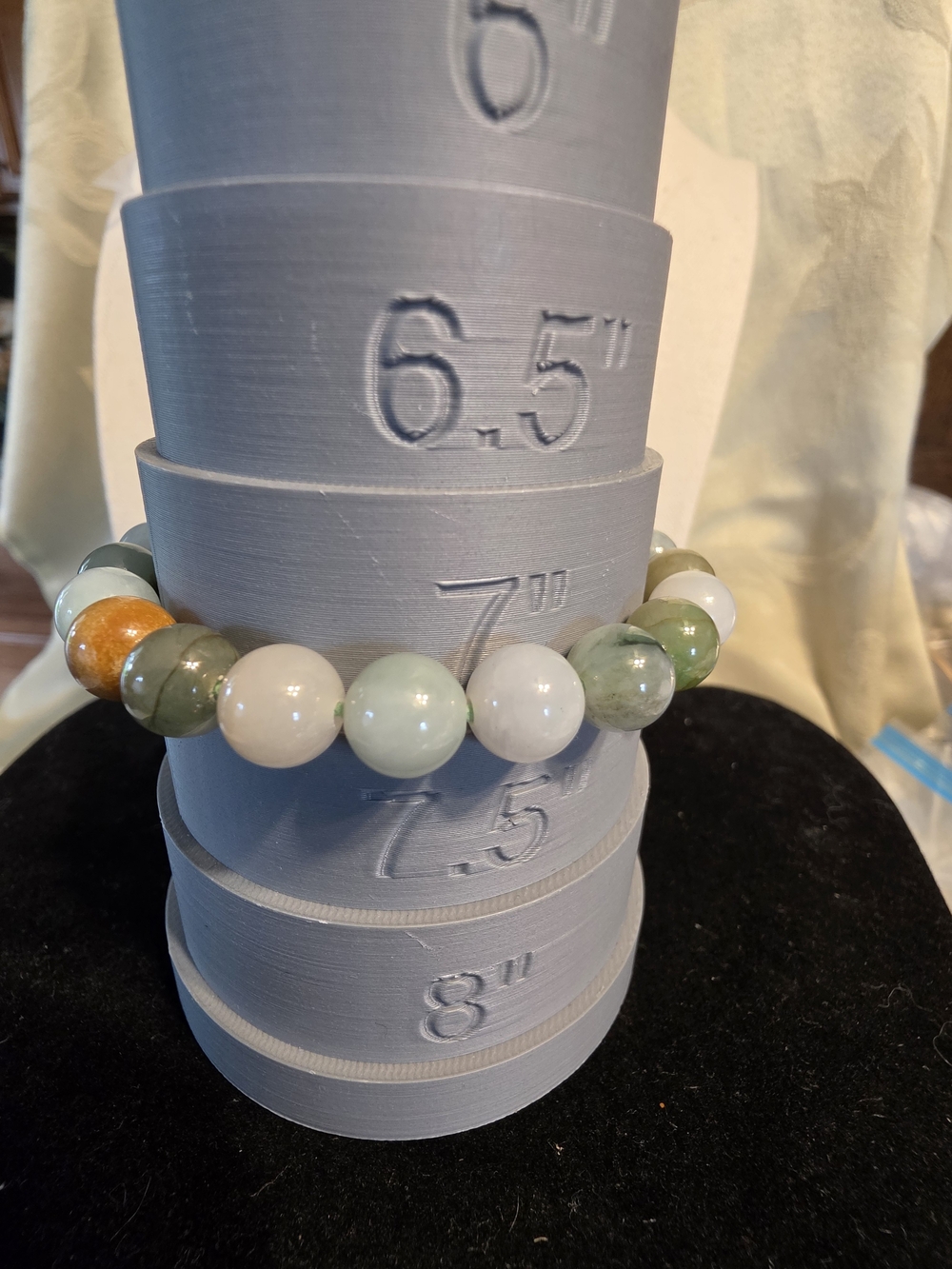 #1415. Multi-Color Burse Jadite Beaded Bracelet